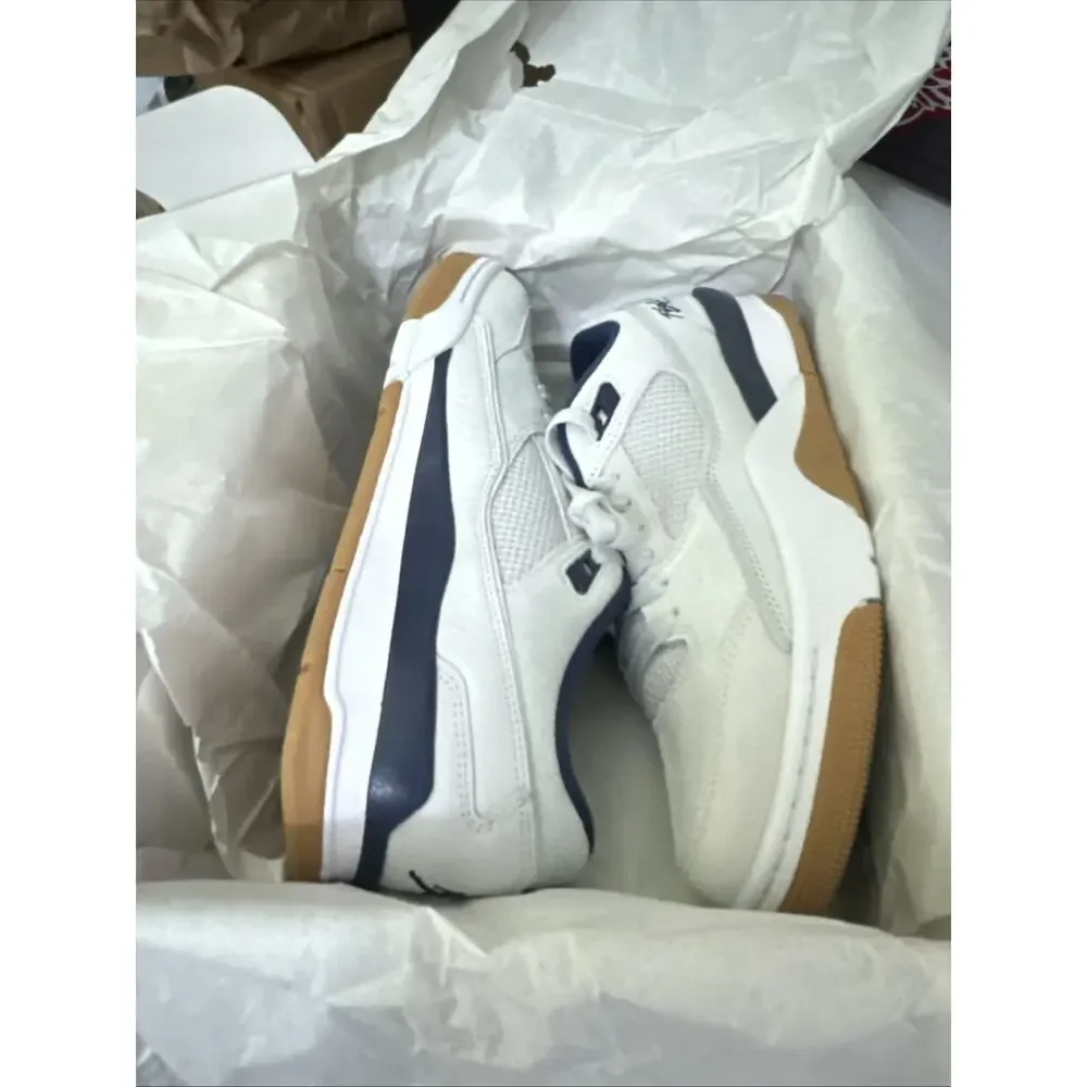 New Men's Size 8 Jordan Flight Court Grey Midnight Navy HF3255-004
